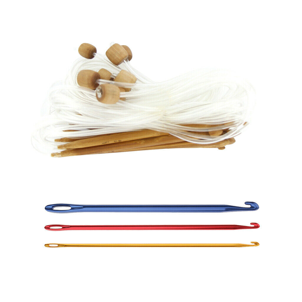 Multisizes Aluminum Bamboo Crochet Hooks Knit Needles Set