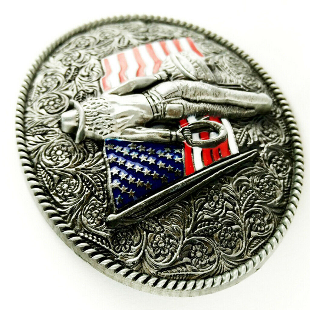 American   Pattern Cowboy Western Metal Belt Buckle for Men's Gift