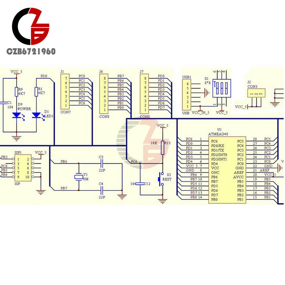 ATmega8 ATmega48 ATMEGA88 Development PCB Board AVR (NO Chip) DIY Kit