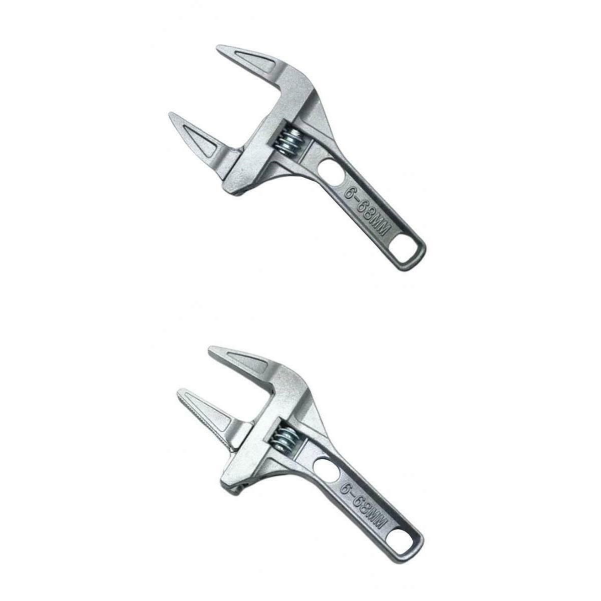 2x Multi-function Bathroom Wrench Spanner Useful Adjustable Anti-rust 6-68mm
