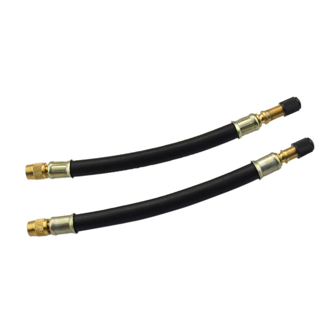 7inch 180mm New Flexible Tyre Valve Twin Wheel Extension w Dust Caps Tools