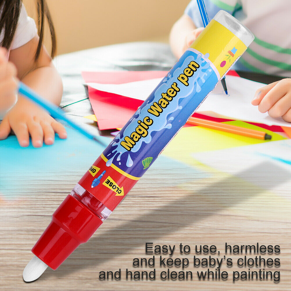 Baby Kids Water Coloring Pen Drawing Doodle Magic Painting Mat Color Pencil 2Pcs
