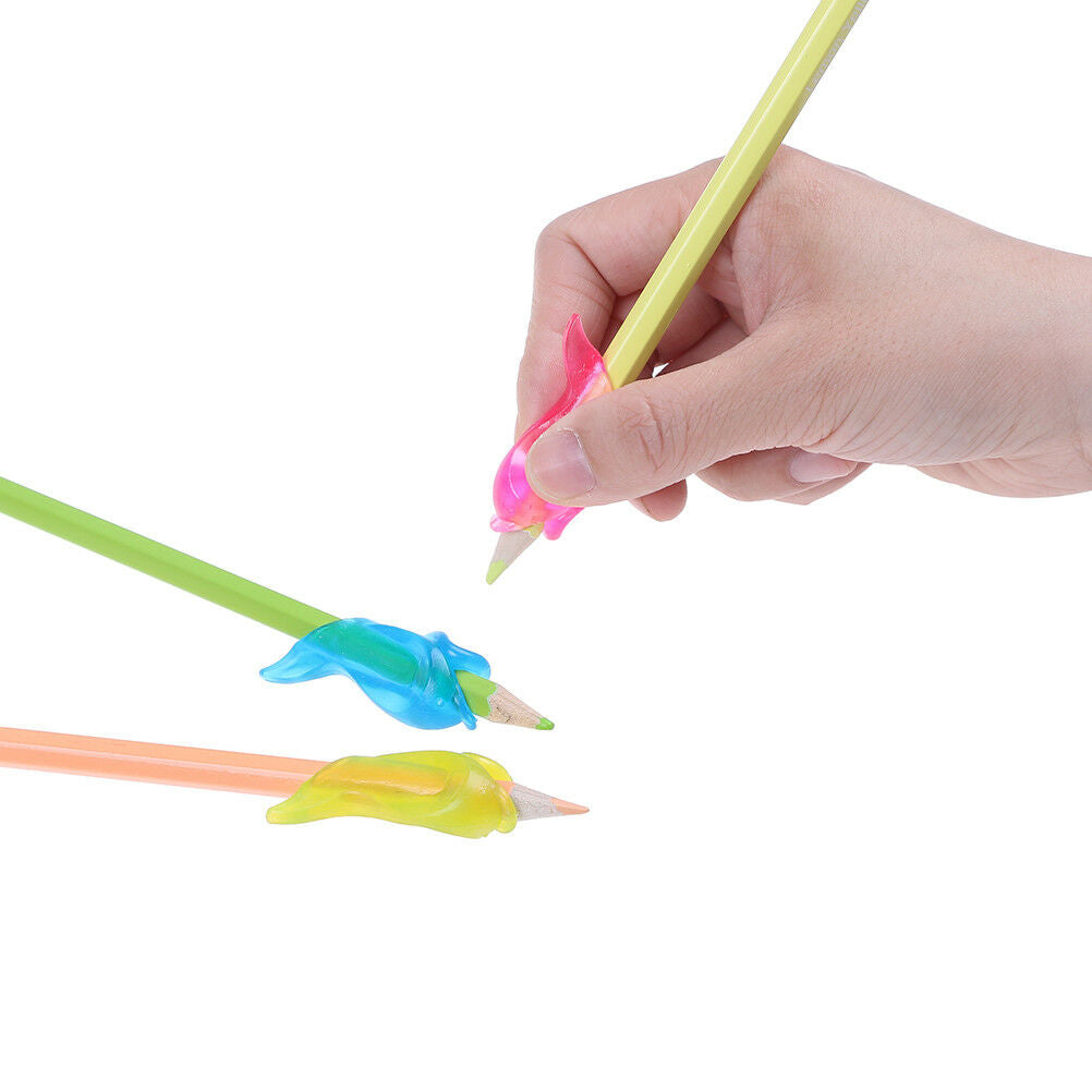 3X dolphin children pencil holder pen writing aid grip posture correction .l8