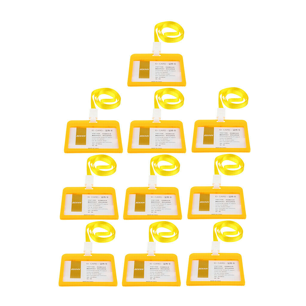 10x Badge Holder Identity Card Holder ID Badges Work Accessories - Yellow