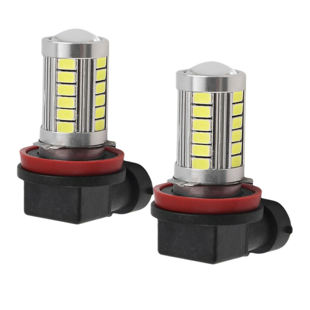 2Pcs 360° Xenon White 3030 H11 21 LED Fog Driving Light Bulbs DRL for Cars