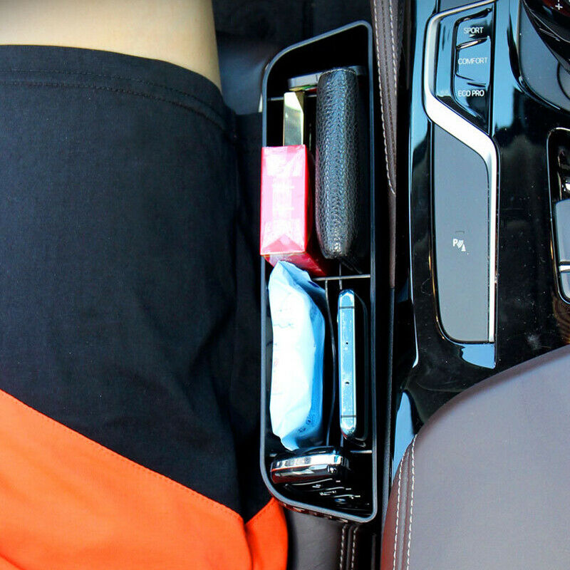 1PCS Carbon Fiber Car Front Seat Side Catch Box Console Storage Organizer Pocket