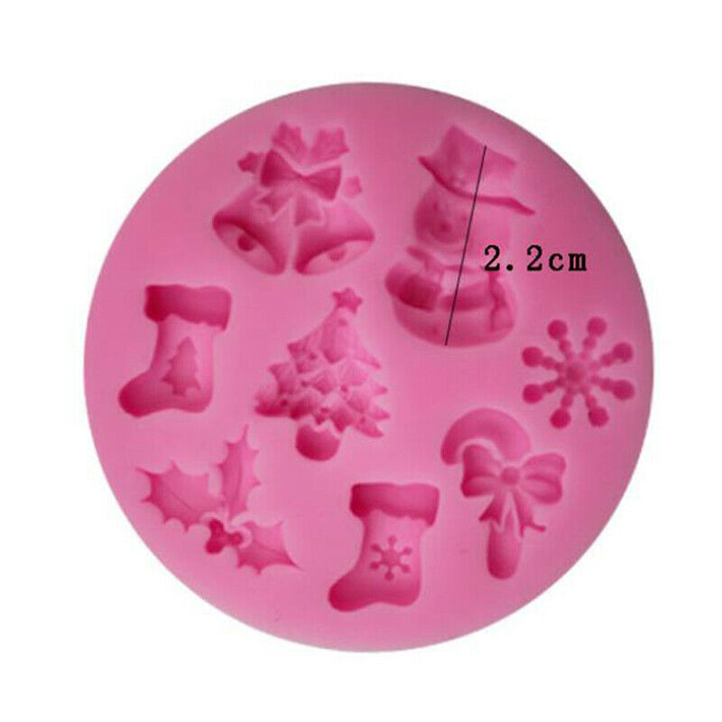 Christmas Snowman Shaped Fondant Silicone Mould Kitchen Baking Chocolate .l8
