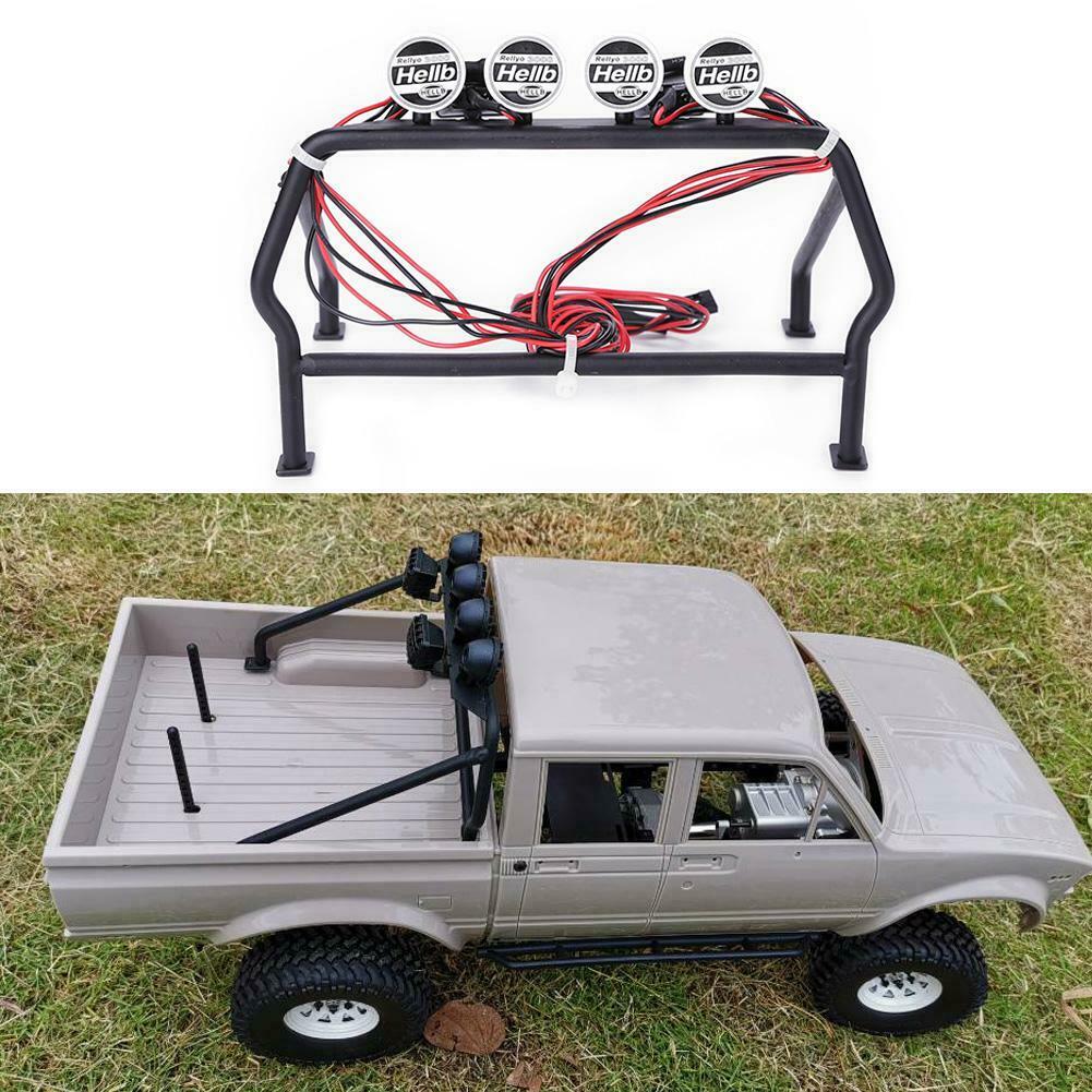 Metal Roll Cages Bucket 6 LED Lights Set for RC4WD 1/10 TF2 Car Accessories @