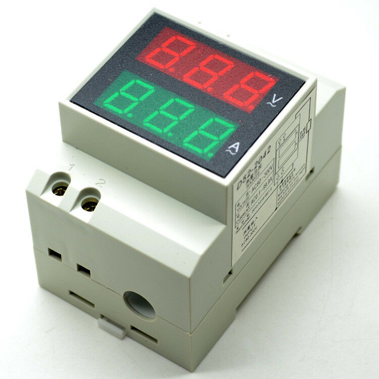 Dual Display Rail AC Digital Voltmeter 80-300V 0.1-99.9 D52-2042 Voltage Ammeter