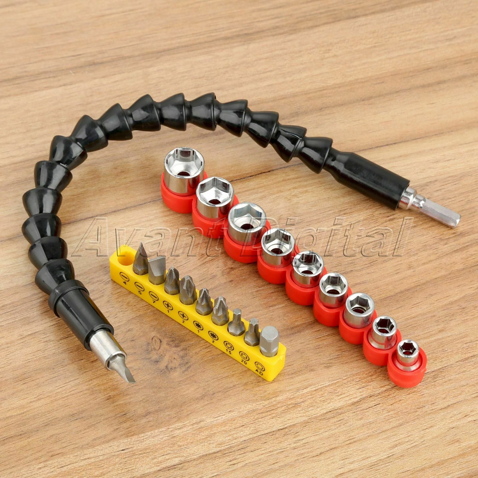 Electric Drill Screwdriver Sleeves Set & Flexible Shaft Drill Bit Holder 20pcs