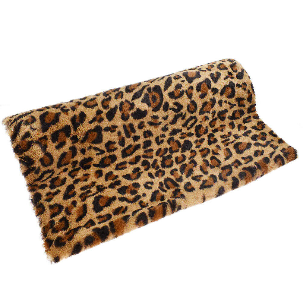 50x160cm Leopard Printed Fur Plush Fabric DIY Sewing Accessory Clothes Bag Decor