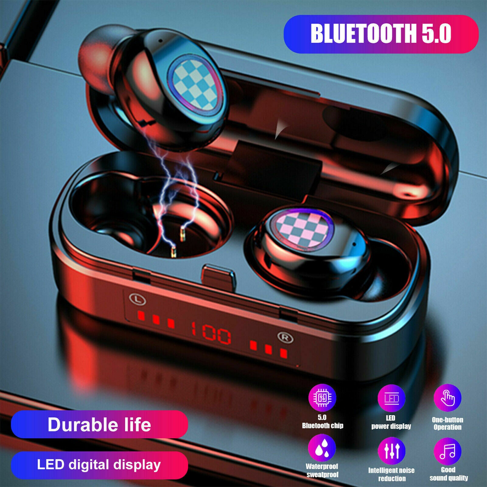 Mini Bluetooth 5.0 Headset Wireless Earphones Stereo Headphones Earbuds 2021