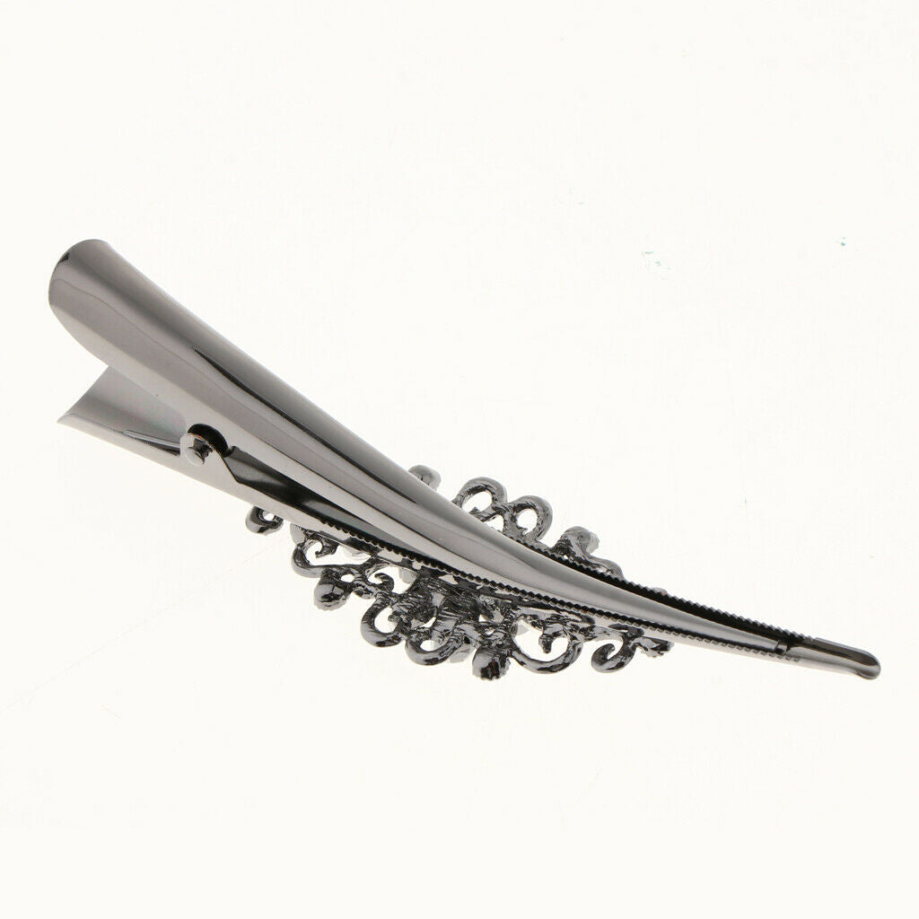 2X Metal Crystal Hair Clips Crocodile Hair Grips Hair Clasp Hairpin New White