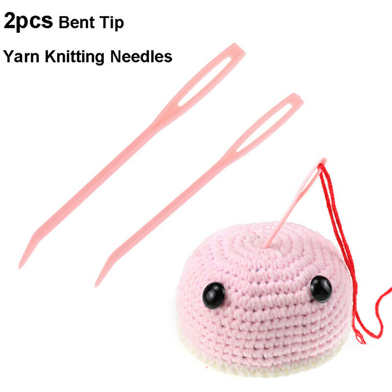 2x Bent Yarn Knitting Needles Big Eye Sewing Needles Tapestry Darning Needle TL