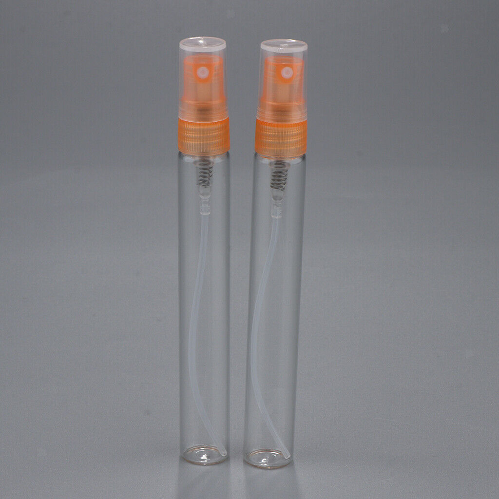 10x Empty 5/10mL Refillable Perfume Bottle Pump Spray Tube Glass Vials 10 ML