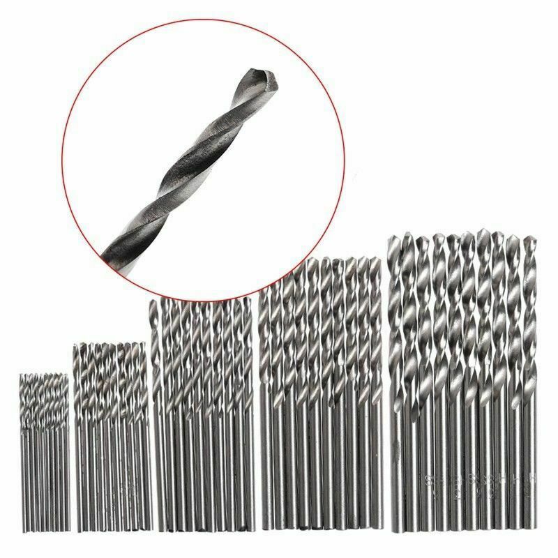 Micro Round Shank Drill Bits Set Small Precision HSS Twist Drill Tool 50PCS