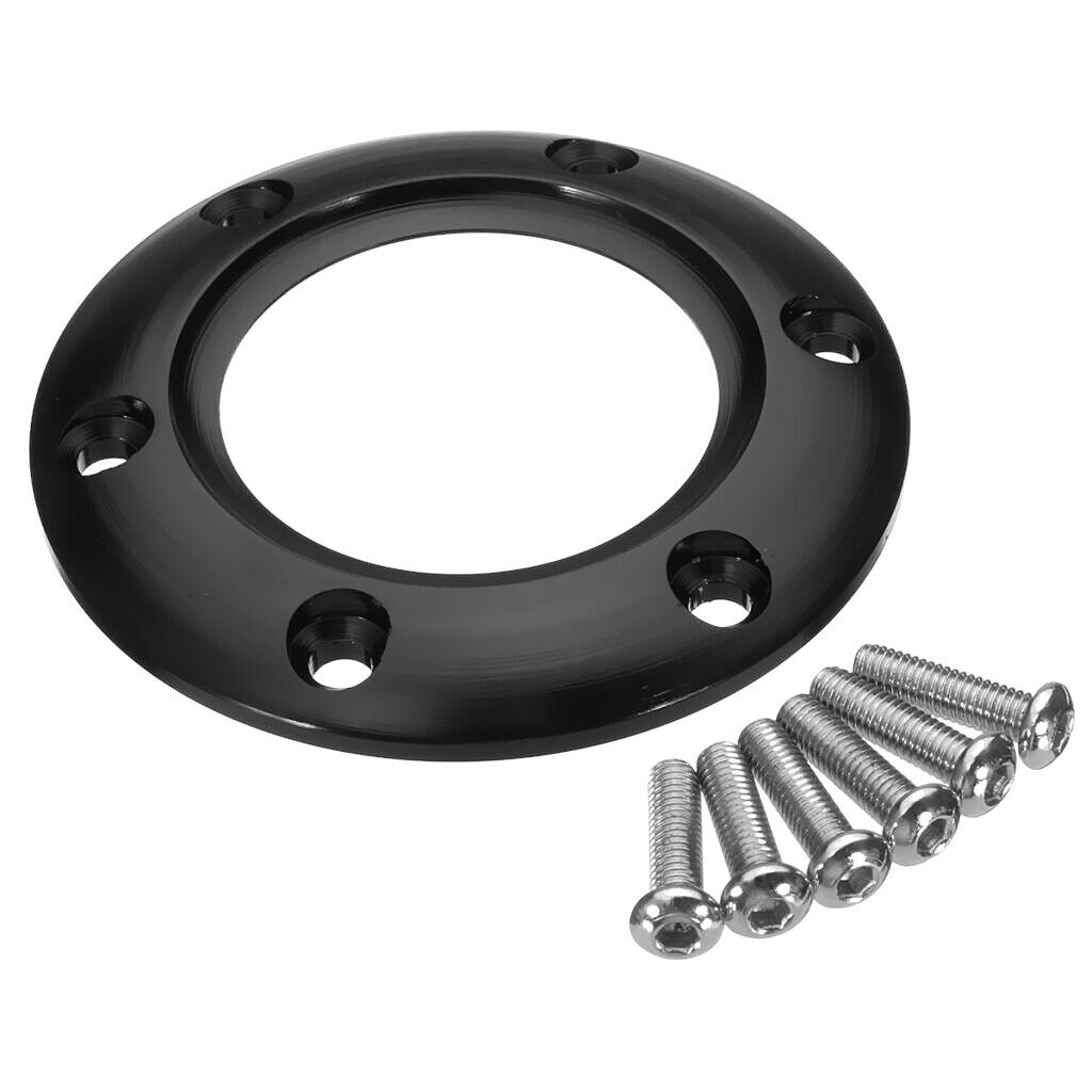 Black 70mm Steering Wheel Horn Button Ring with 6 Bolts