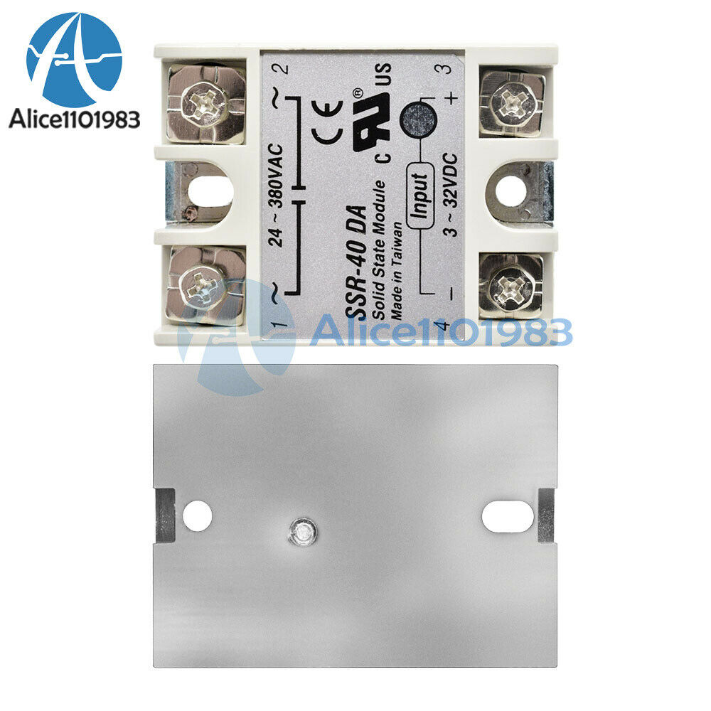 2PCS 40A 250V SSR-40 DA Solid State Relay Module DC 3-32V  To AC 24V-380V
