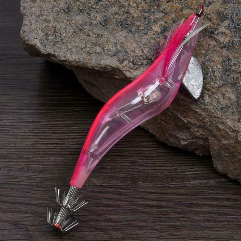 6pcs LED Electronic Luminous Shrimp Squid Octopus Bait Fishing Jigs Lure