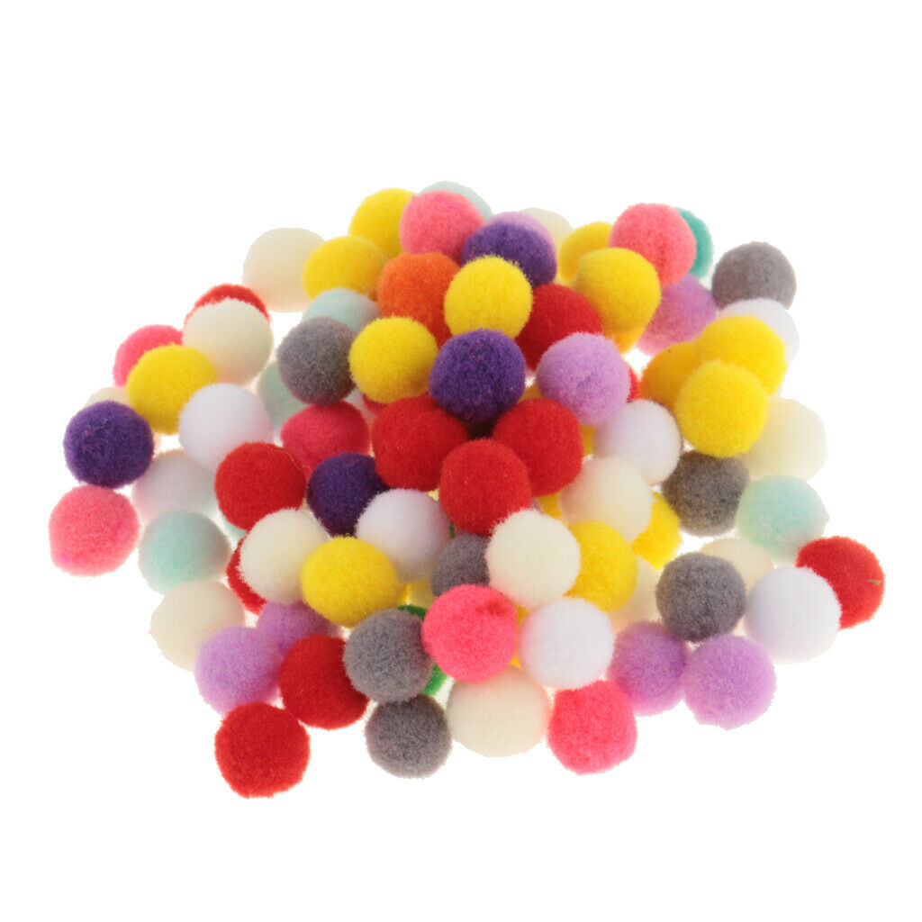 200pcs  Pom Poms Pompom Ball Xmas DIY Decor 20mm10mm