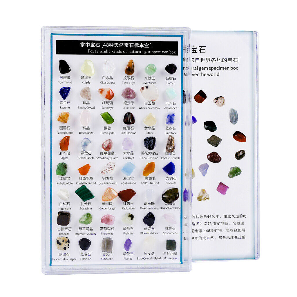 48x Mixed Natural Collection Stone Decoration Stones Quartz Crystal Mineral