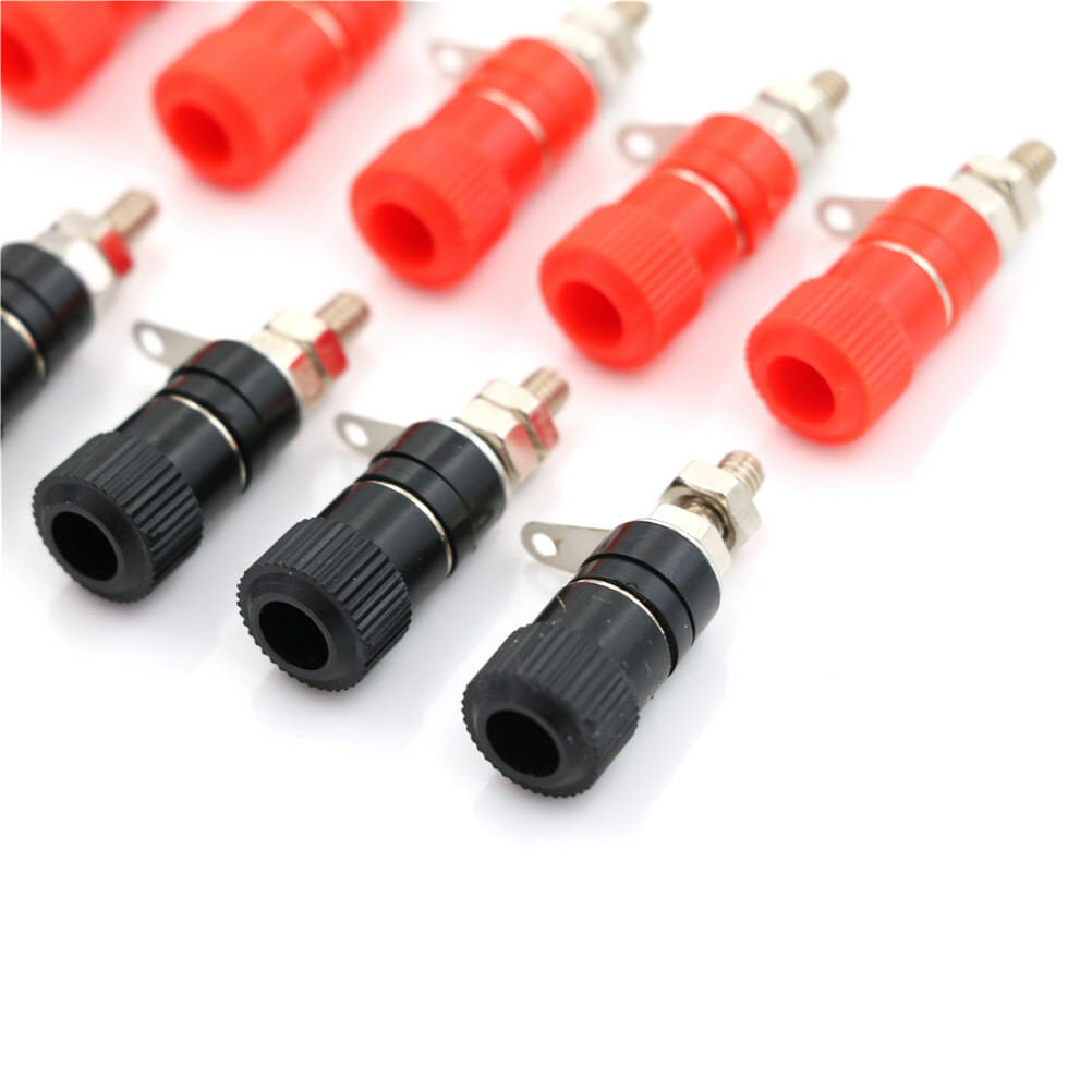 10pcs Red + Black Binding Post for 4mm Banana Plug Power Supply Terminal N.Z XC