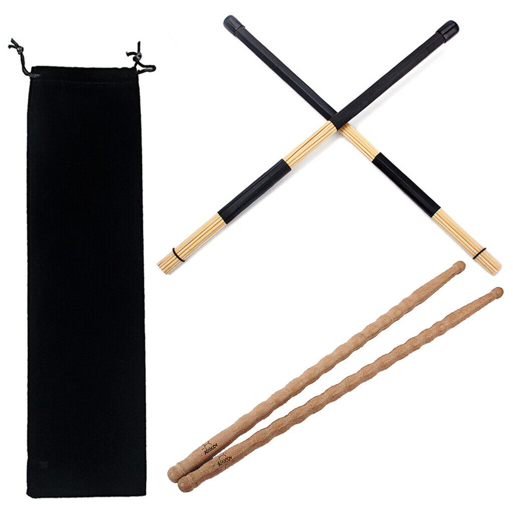 Wooden 5A Drumsticks & Rod Brush Sticks Drum Accessories Parts