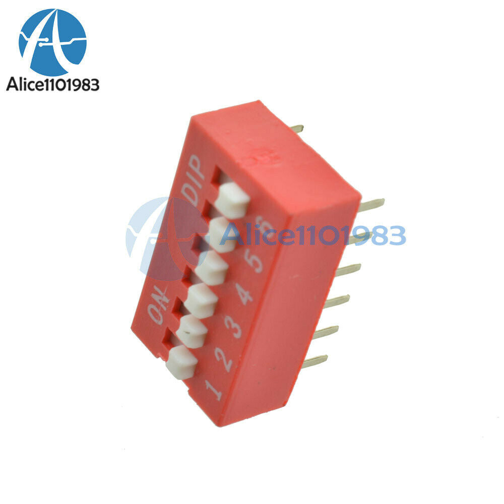 20PCS 6-Position Slide Type Switch Module 2.54mm 6-Bit Way DIP Red Pitch