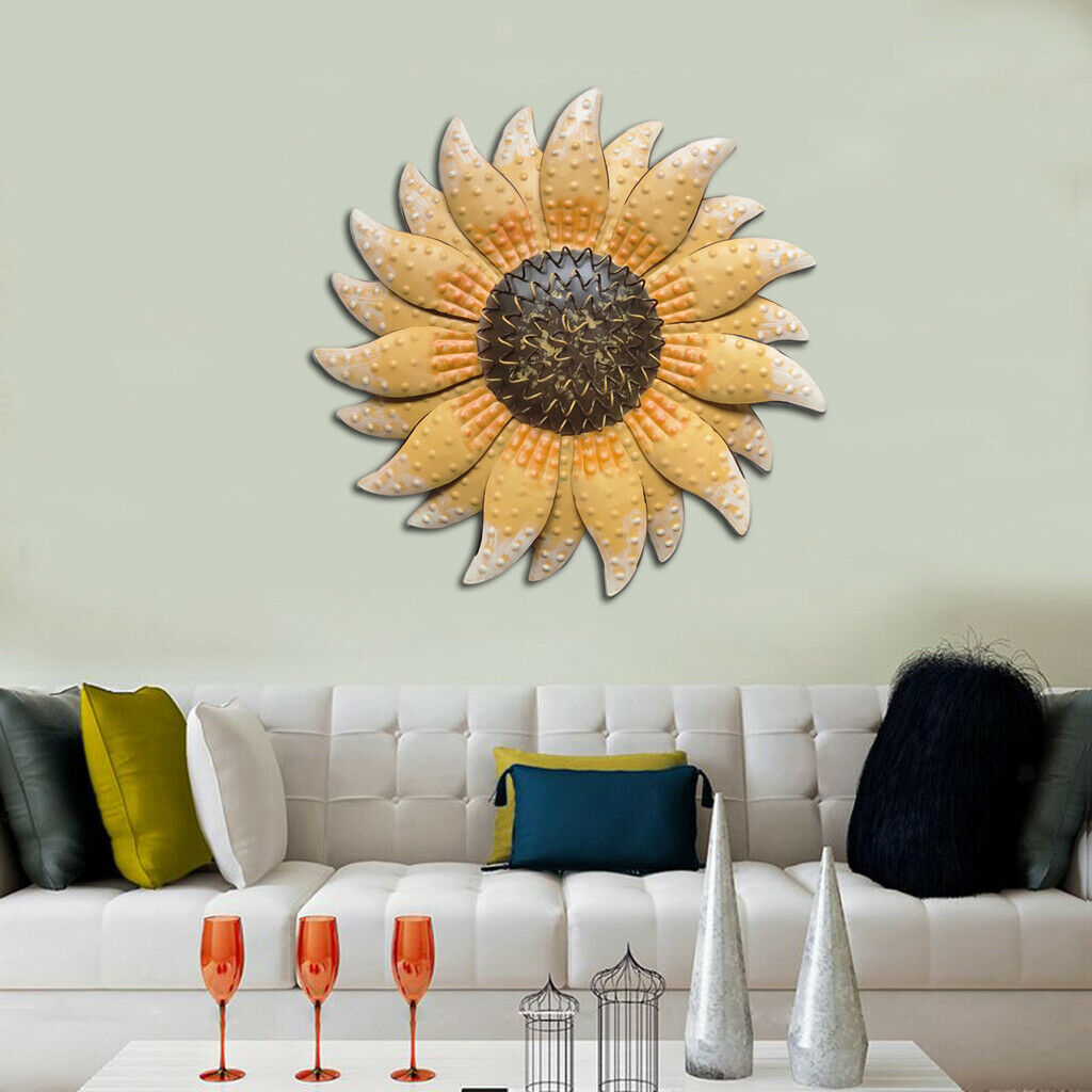13 Inch Metal Sunflower Wall Art Decor Yard Porch Wall Hanging Sculpture