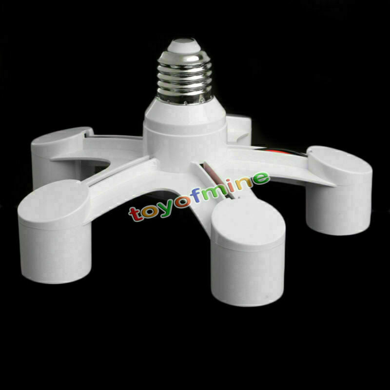5 In 1 E27 To 5 E27 Base Socket Splitter LED Light Lamp Bulb Adapter Holder Home