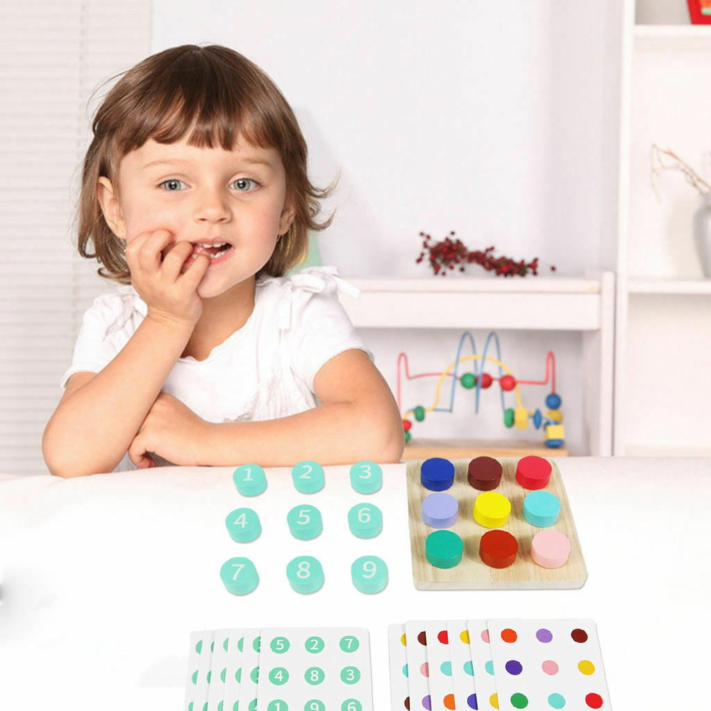 Wooden Number Color Matching Fine Motor Training Educational Toys for Kids