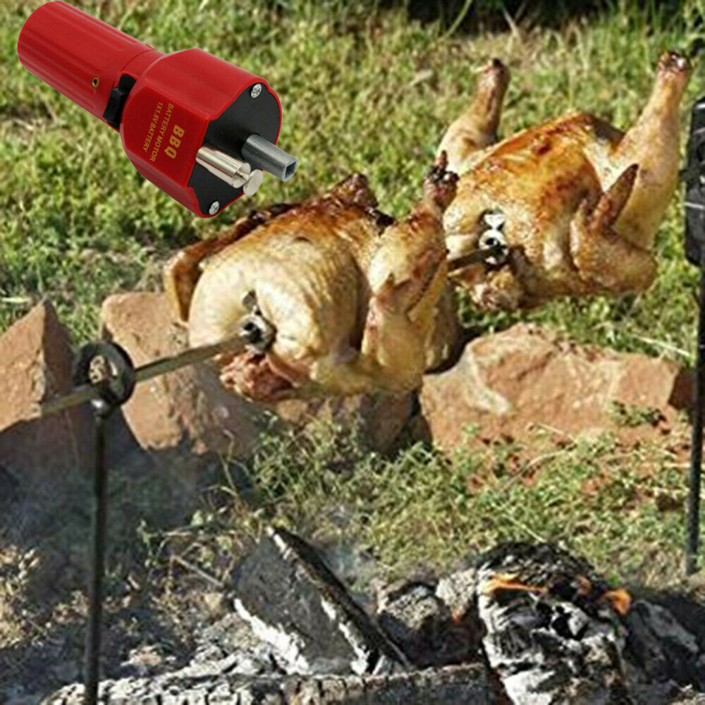 2pcs BBQ Roast Barbecue Grill Rotisserie Motor for Outdoor Picnic W/ Boost