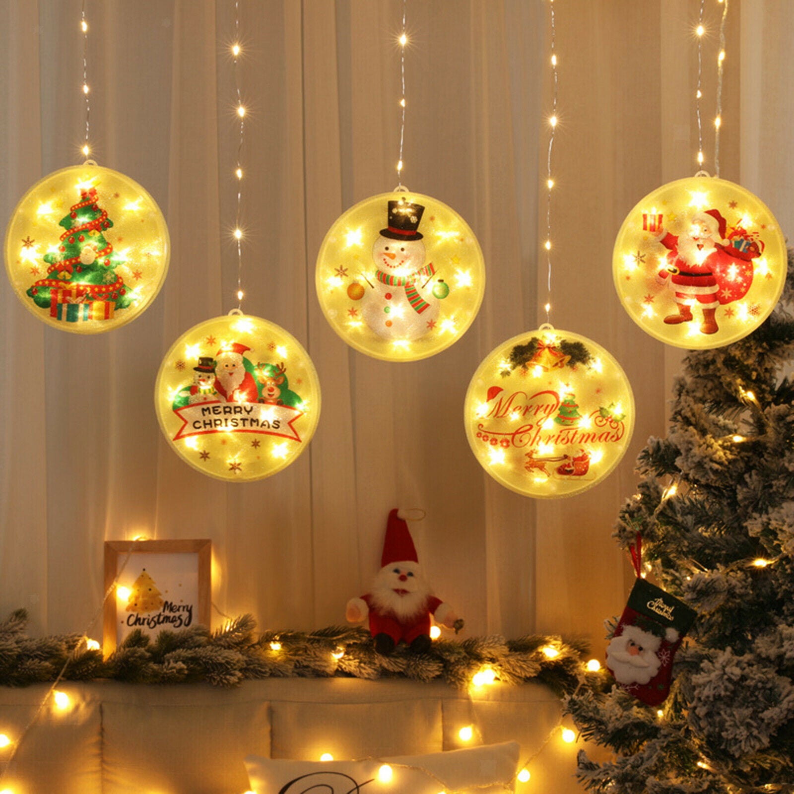 Christmas String Lights Waterproof Bedroom Fairy Lights Railing Home Decors