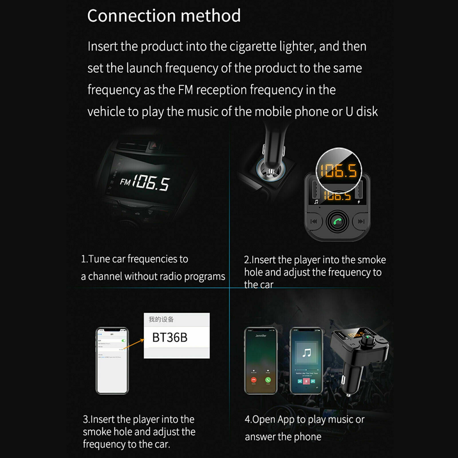 Car MP3 FM Transmitter Bluetooth Player Hands free Radio Adapter Kit USB Charger