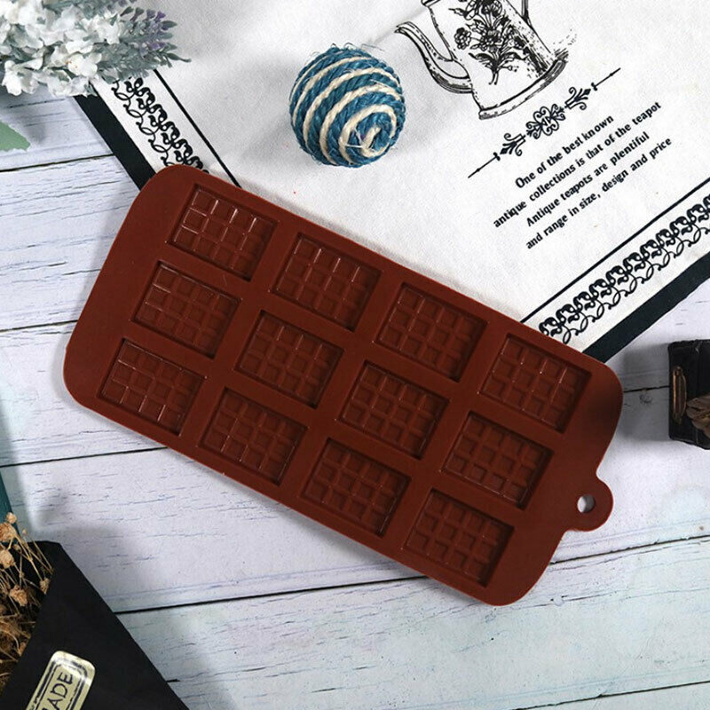 12 Cell Cavity Mini Chocolate Bar Candy Professional Silicone Mould Decor.l8