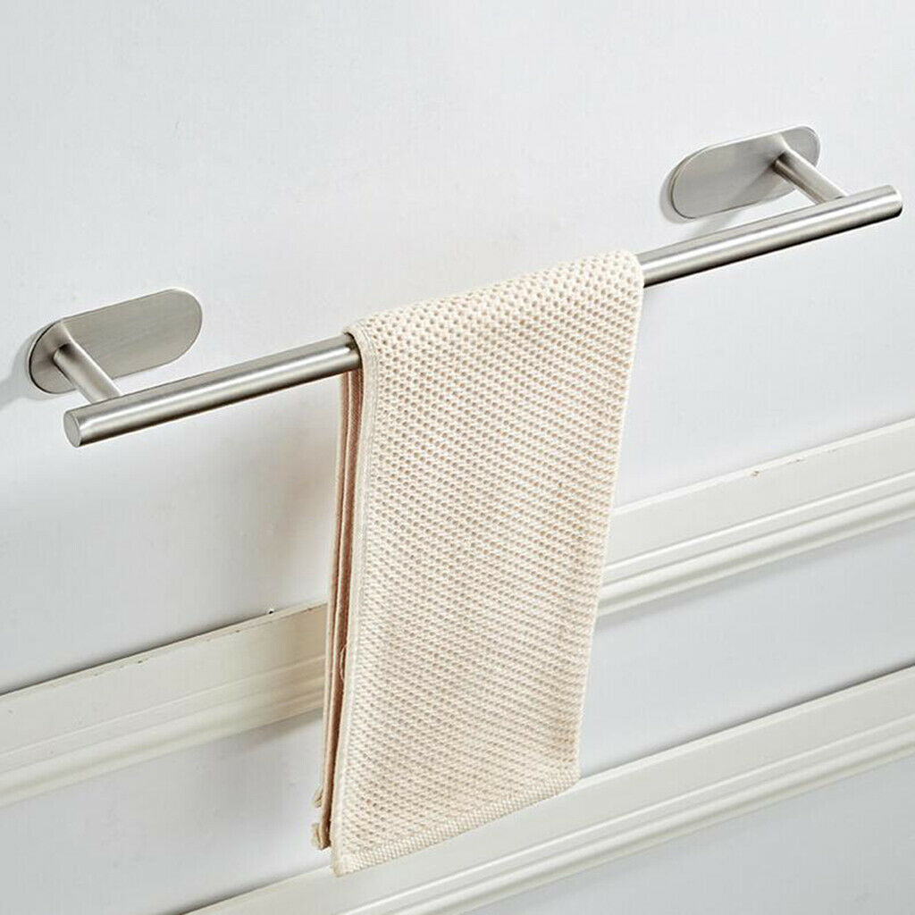 16'' Wall Mounted Bathroom Towel Rack Hanger Self-adhesive Towel Bar Holder