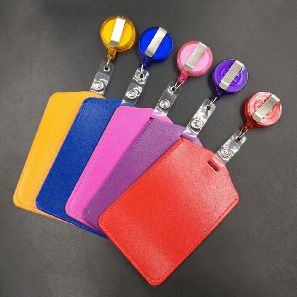 Bank Credit Card Holders PU Card ID  Holders Identity Badge Retractable Reel  Lt