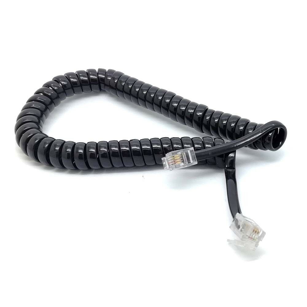10pcs flexible 6FT Male RJ9 Telephone Handset Phone Extension Cord Cable black