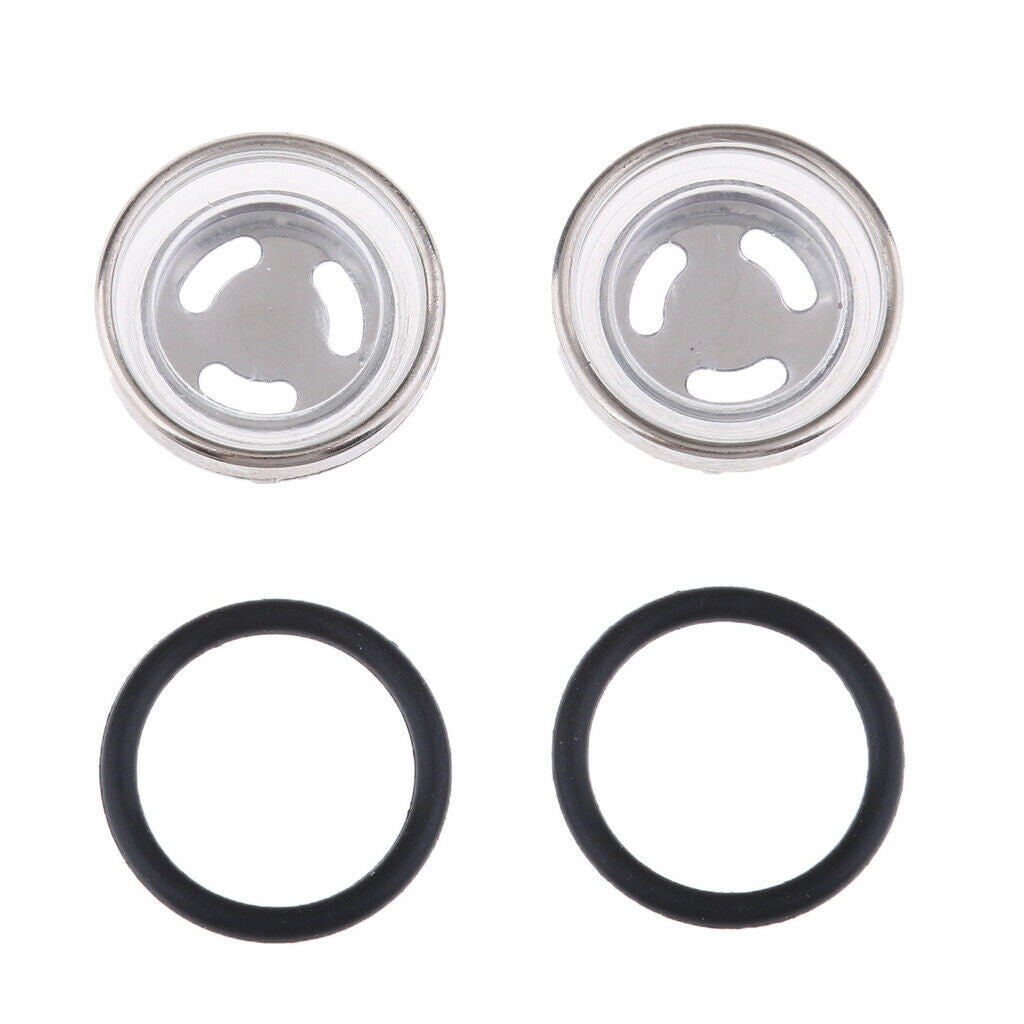 2 Set Motorcycle Brake Master Cylinder Reservoir Sight Mirror Gasket Parts