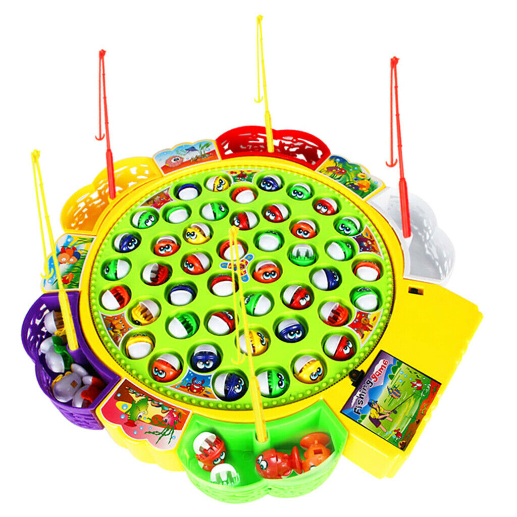 Fun Fishing Game Musical Rotating Fishing Board Games Pretend Play Playset