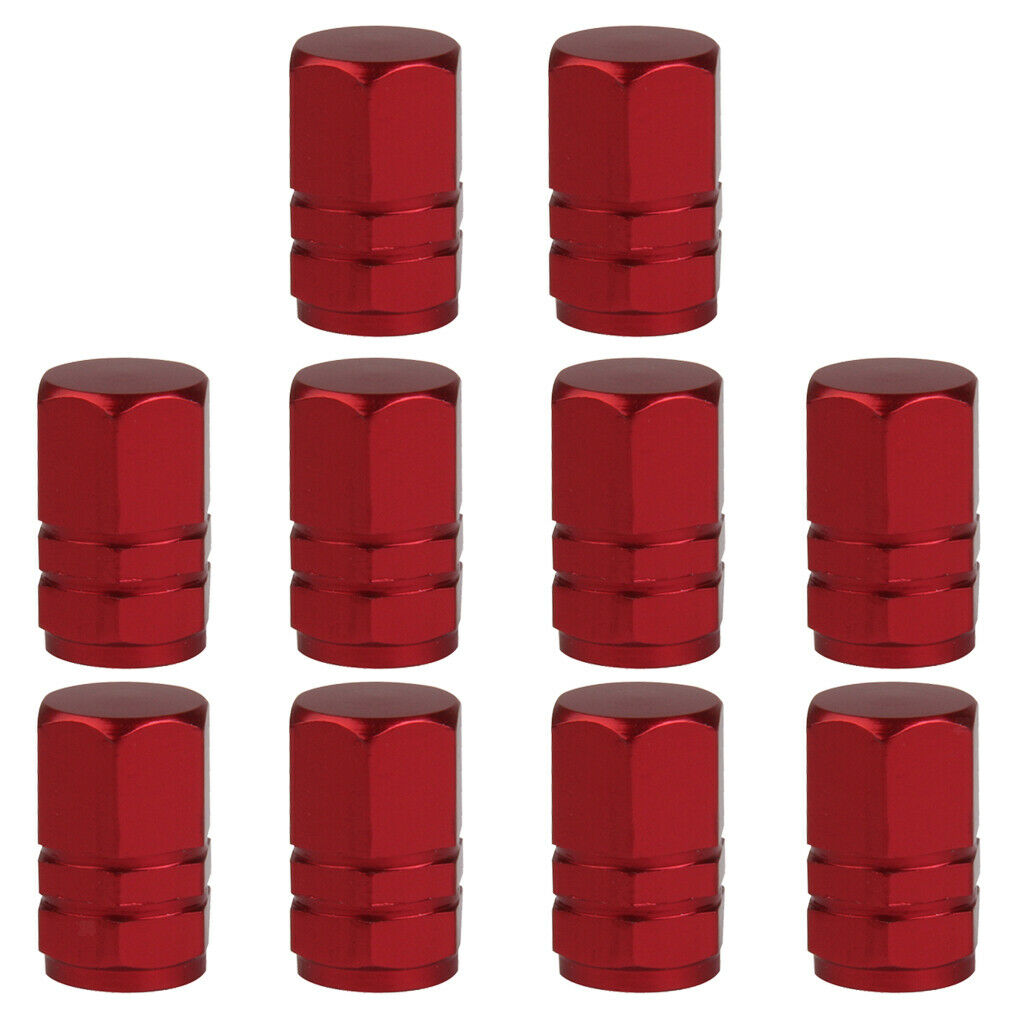 10pcs Car Motorcycle Tire Tyre Schrader Valve Cap Truck Bike Valve Cover Red