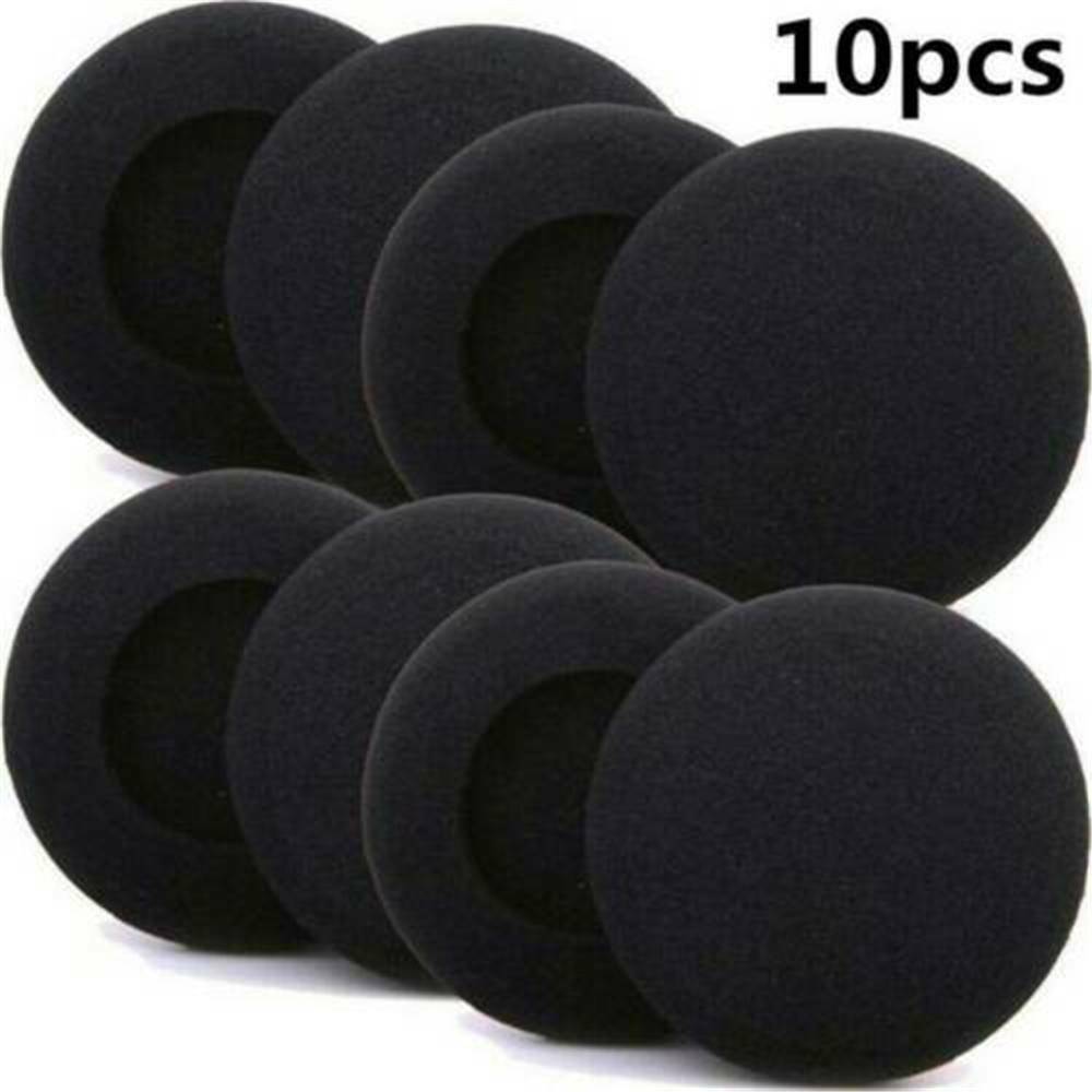 10x 50mm Headphone Earphone Sponge Ear Pad Foam Cover Caps Black