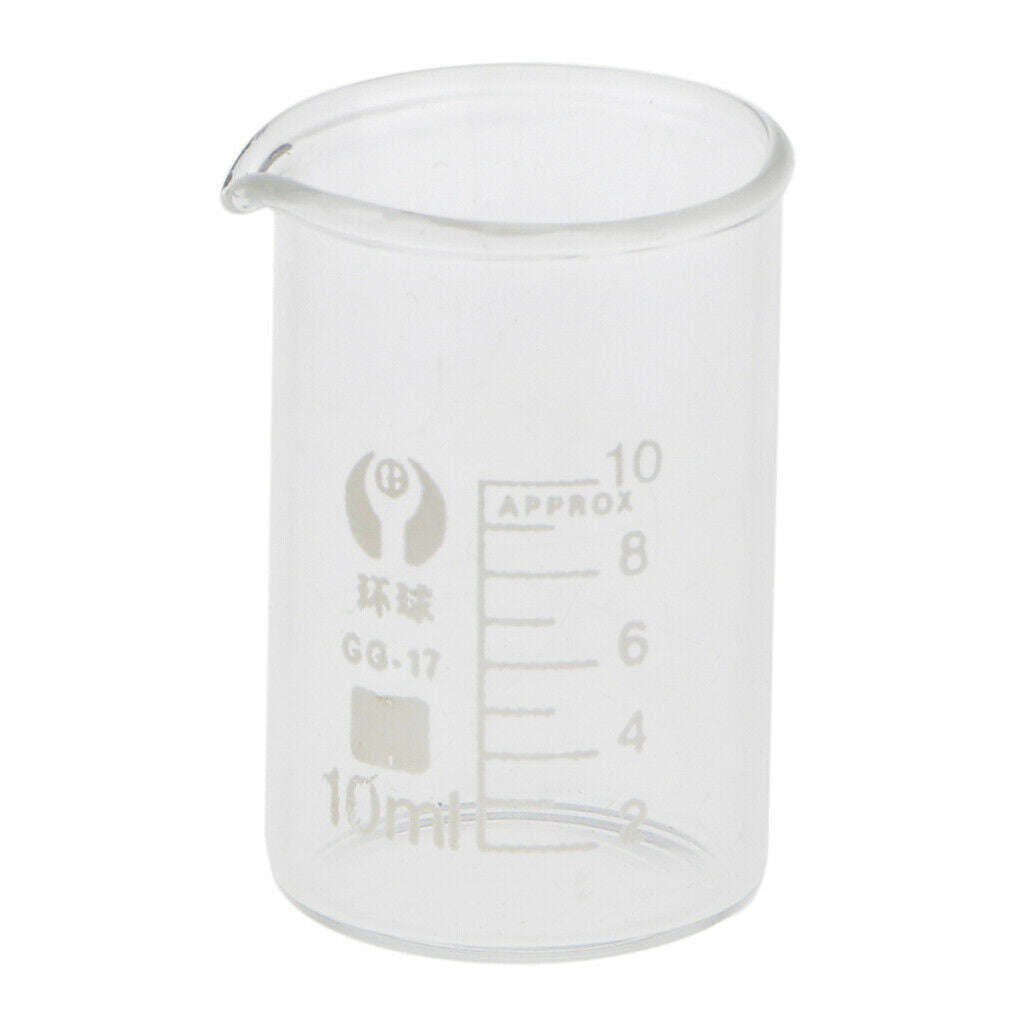10ml Laboratory Borosilicate Glass Beaker Measuring Cup Lab Glassware