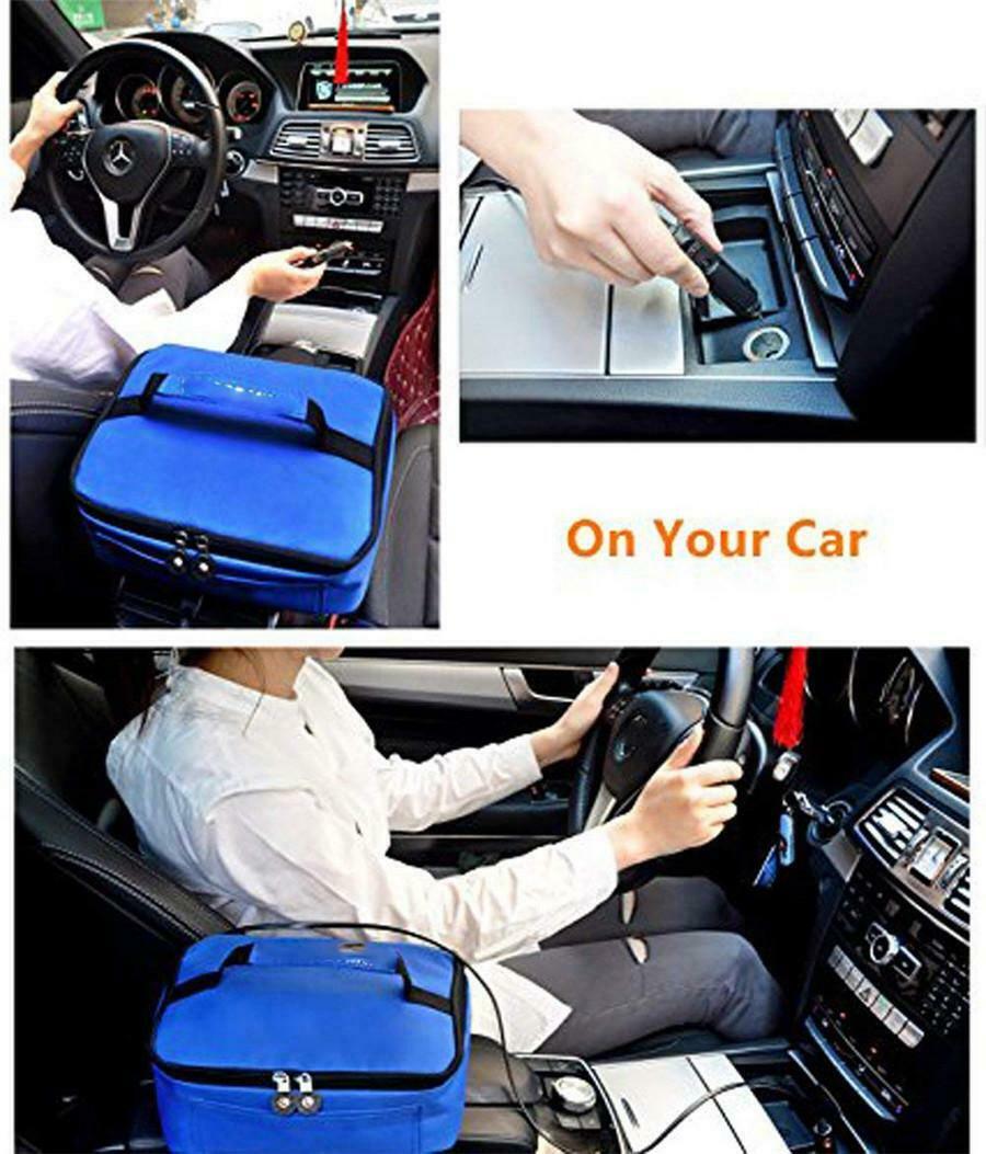 Portable 12V Car Travel Camping Food Warmer Heater Lunch Box Electric Oven Bag