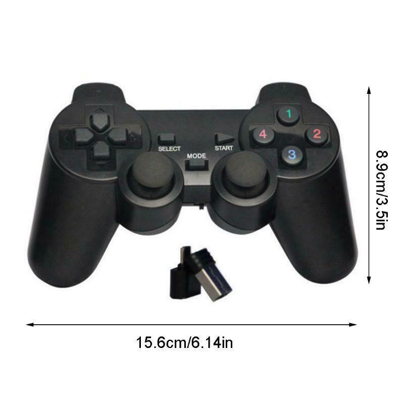 USB Wireless Double Handle Game Controller Joystick Vibration Gamepad for PC