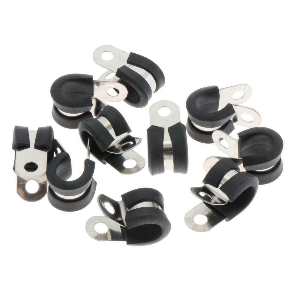 10Pcs 13mm 1/2" P Tube Clips Pipe Line Clamp P Type Marine Grade 13x36mm