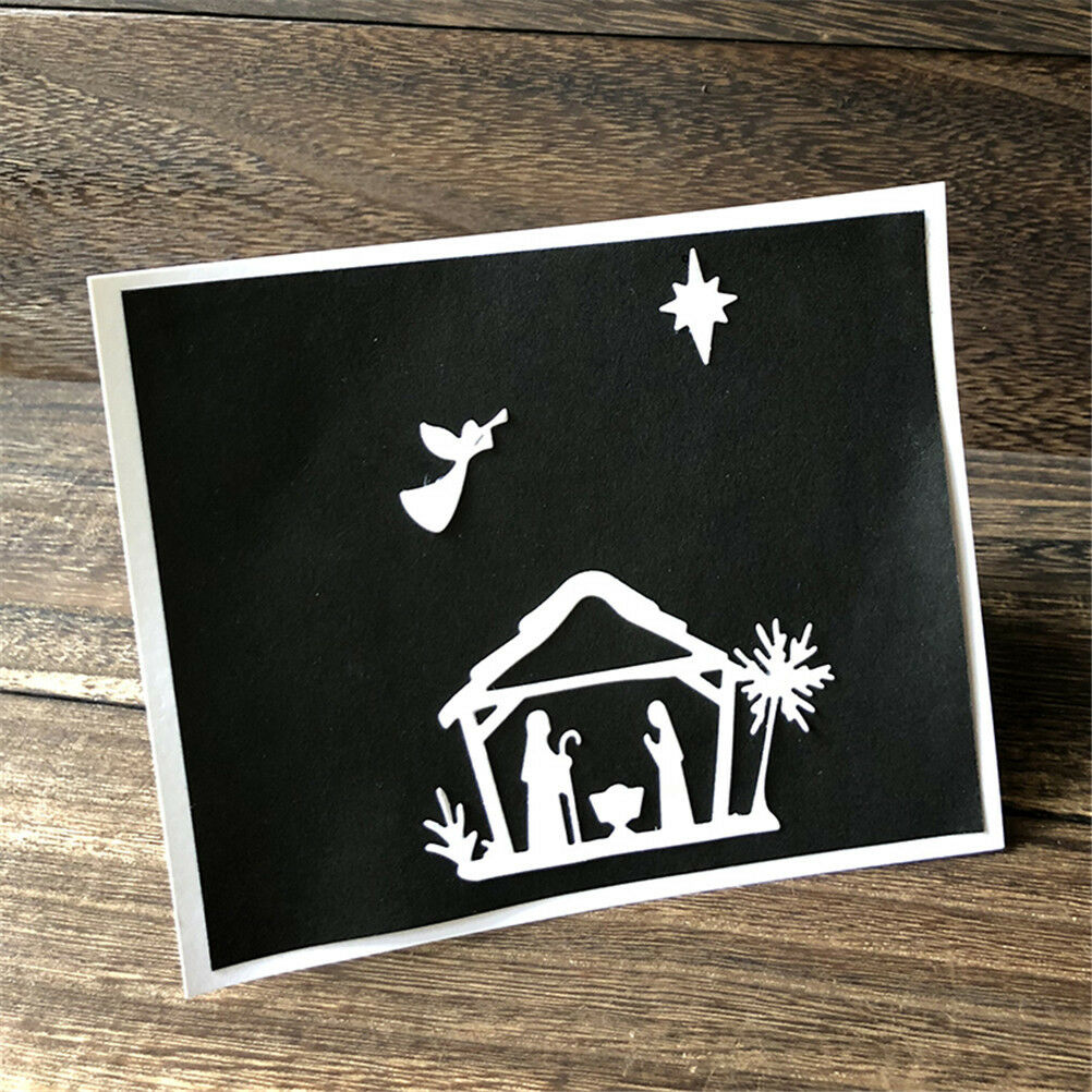 Pious Jesus Nativity Coconut Tree Cutting Dies Scrapbooking Photo Albu.l8