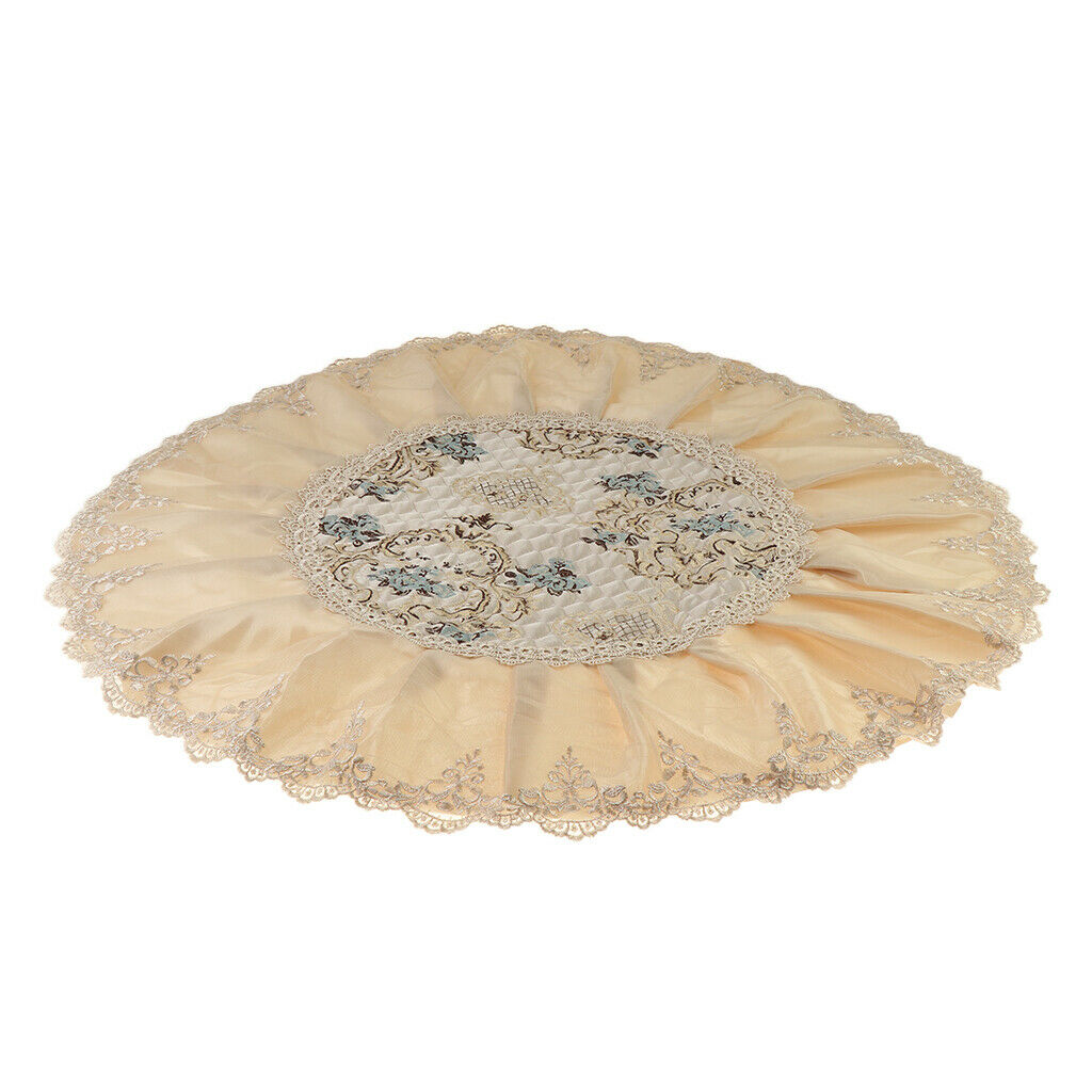 European Round Cabinet Hood Dust Cover Embroidered Dustproof Ornament Blue