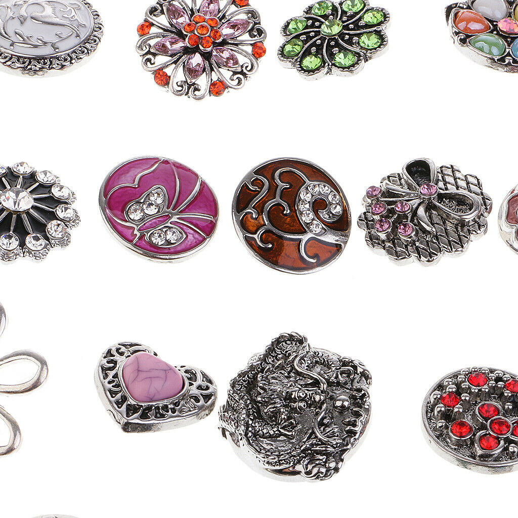10 Fashion Rhinestone 18mm Ginger Snaps Charm Button For   Jewelry Rings