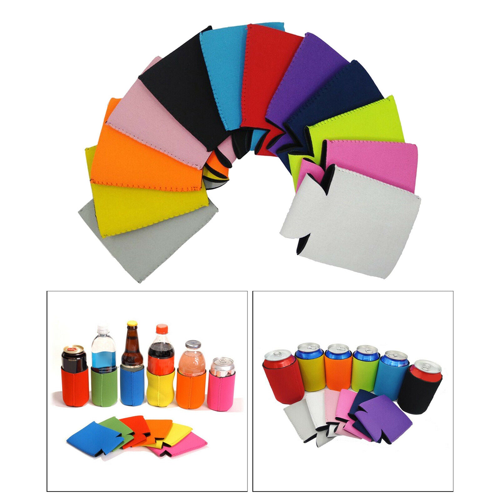 10Pc Blank Drink Coolers Can Sleeves for Beer Cans Bottles for Wedding Party